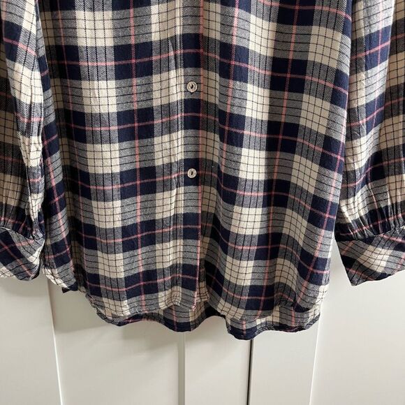 Anthropologie Hester & Orchard Plaid Flannel Button Down Top small - Picture 6 of 14